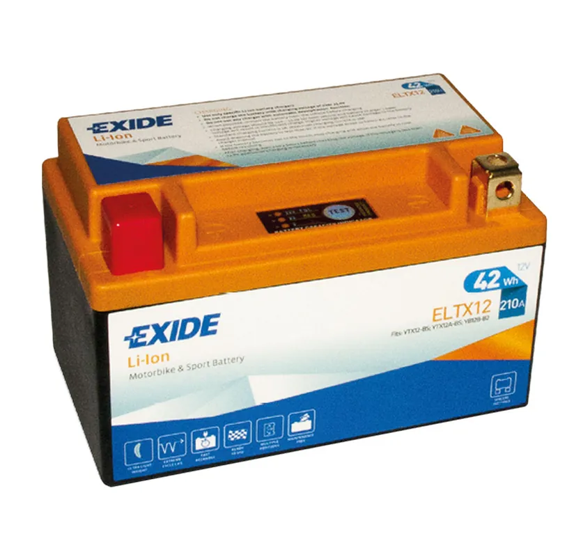 Exide ELTX12 Li-Ion Lithium Motorradbatterie 12V 3,5Ah 210A Markenware