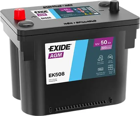 Exide EK508 Start-Stop Exide EK508 Orbital AGM 12V 50Ah 800A Autobatterie Top-Seller