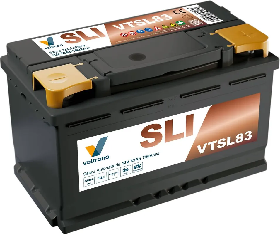 Voltrana Säure SLI Autobatterie 83Ah 12V 790A VTSL83 LBN4/LB4/T7 Direktkauf