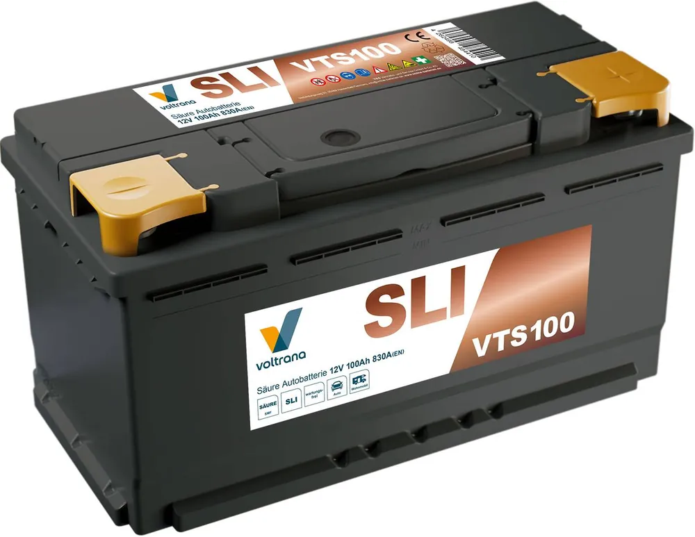 Nur Heute Voltrana Säure SLI Autobatterie 100Ah 12V 830A VTS100 H8/LN5/L5