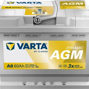 VARTA A8 Silver Dynamic AGM 12V 60Ah 680A Autobatterie Start-Stop 560 901 068 Super-Preis