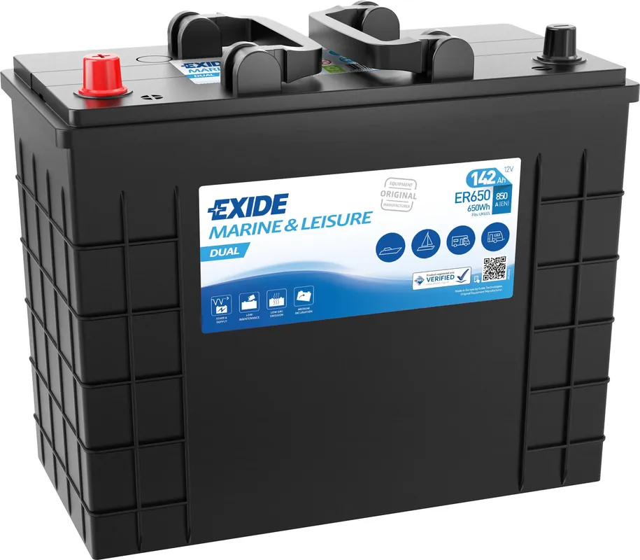 Exide ER650 Dual Versorgungsbatterie Starterbatterie 12V 142Ah 650Wh Echt