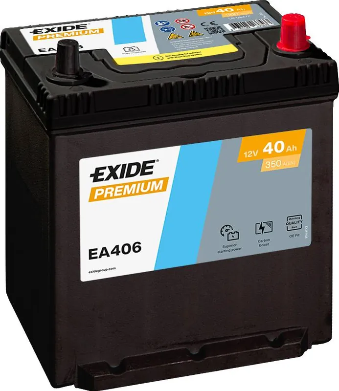 Must-Have Exide EA406 Premium Carbon Boost 12V 40Ah 350A Autobatterie