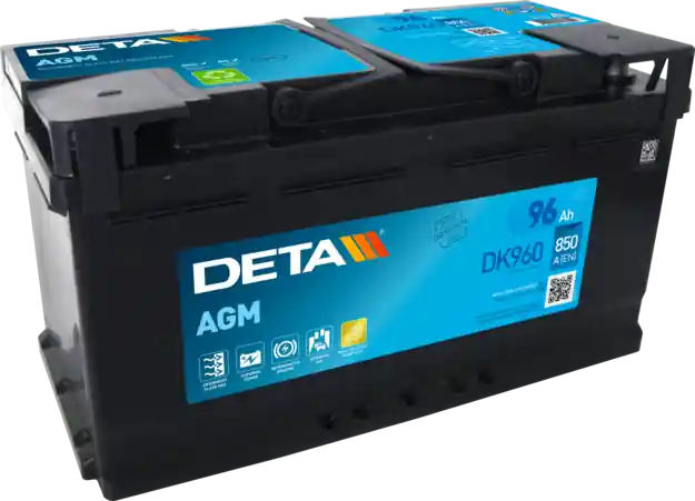 DETA DK960 Start-Stop AGM 12V 96Ah 850A Autobatterie Neu Im Sortiment