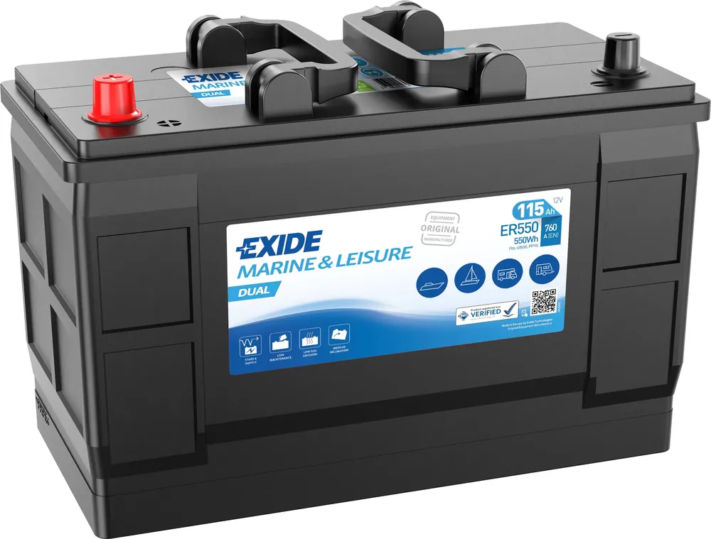 Exide ER550 Dual Versorgungsbatterie Starterbatterie 12V 115Ah 550Wh Preis Gesenkt