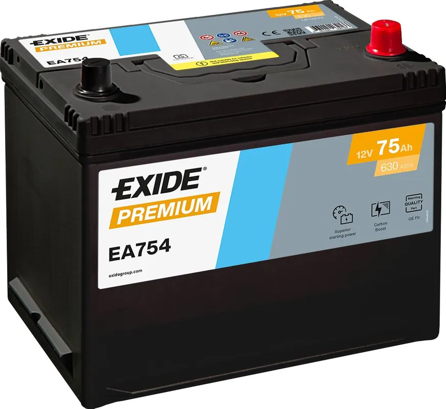 Exide EA754 Premium 12V 75Ah 630A Autobatterie Günstig