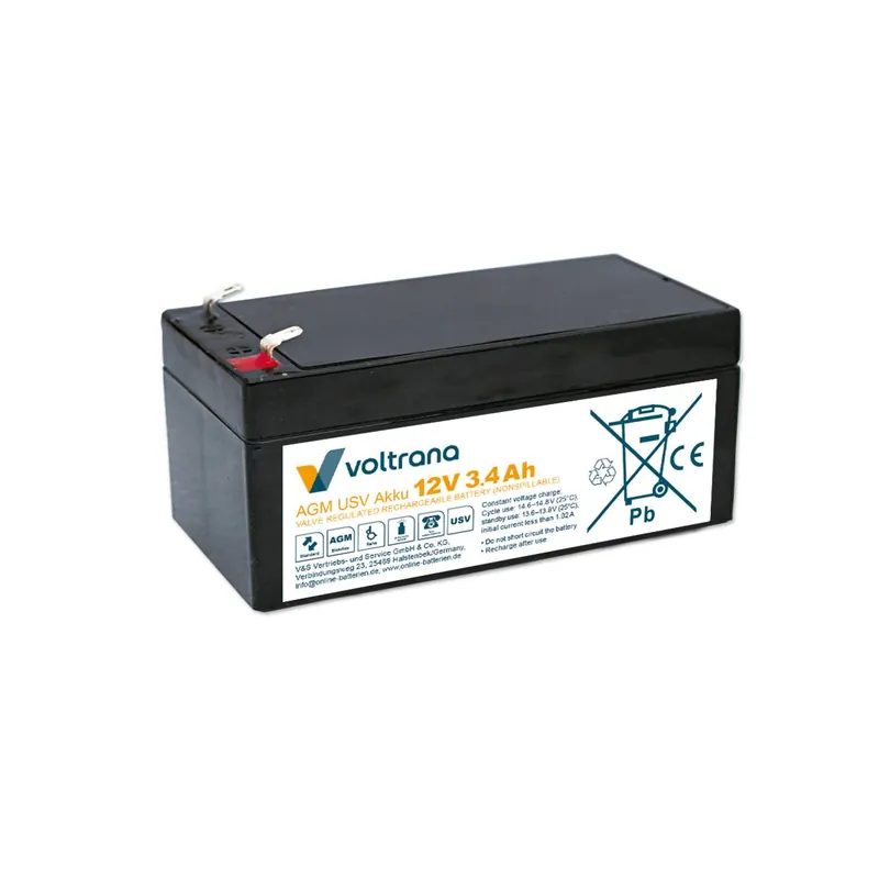 Expressversand USV-Akku passend für APC Back-UPS ES BE325-GR 12V 3,4Ah - Voltrana Ersatzakku