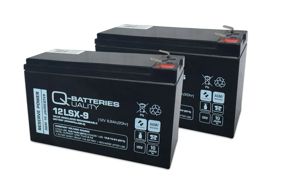 Ersatzbatterie für Effekta USV-Anlage Serie ME1500/USB 9Ah 2 Stk. Geprüft