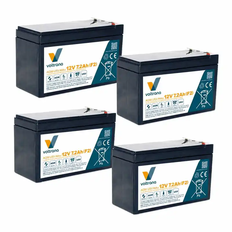 Neuheit USV-Akku passend für ONLINE USV ZINTO 1440 12V 4 x 12V 7,2Ah – Voltrana Ersatzakku