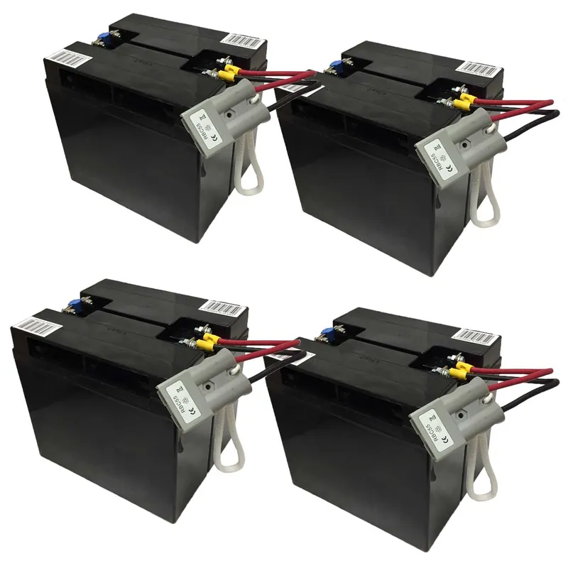 Markenprodukt Ersatz-Akku für Smart-UPS 5000VA SUA5000RMI5U 2xRBC55 Der Batterie-Satz besteht aus 4 Packs mit jeweils 2 Akkus und Kabelanschlüssen
