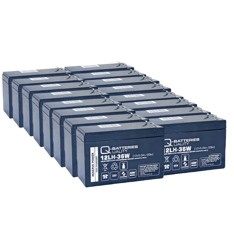 Top-Seller Ersatzakku für RBC105 USV-Anlage von APC SUA48RMXLBP3U 12V 9Ah (16 Akkus)