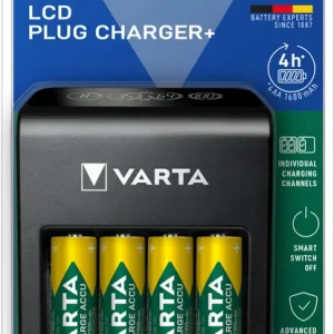 Varta Ladegerät LCD Plug Charger+ inkl. 4x AA Akkus 2100mAh Sonderaktion