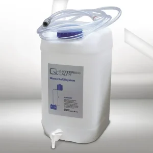Begrenztes Angebot Fallwasserbehälter Wasserkanister für Staplerbatterien 30l mit 4m Schlauch und Kupplung