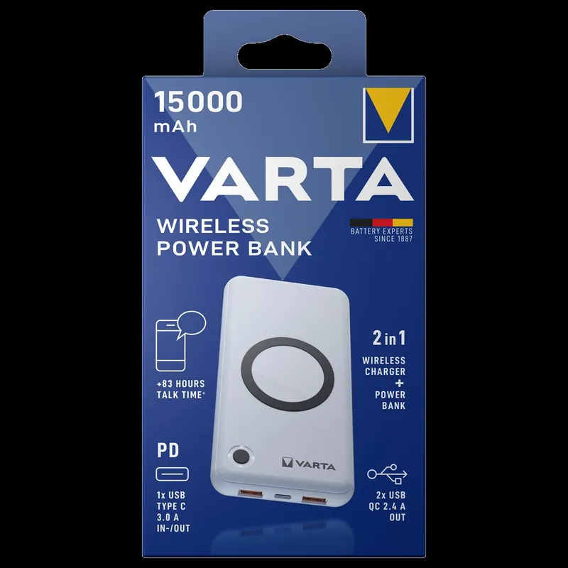 Markenware VARTA Wireless Power Bank 15000mAh + Ladekabel