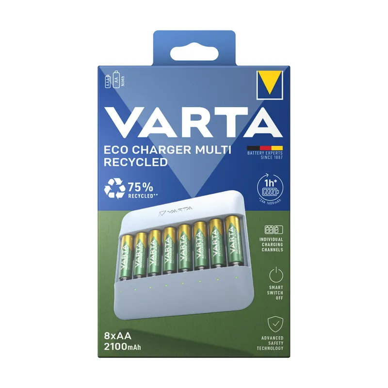 Meistverkauft Varta Ladegerät Eco Charger Pro Recycled 8x AA 56816 2100mAh