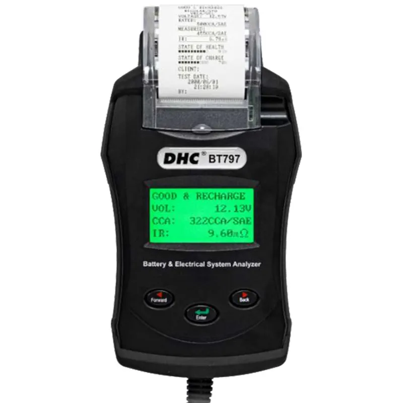 DHC BT797 Batterietester für 6V und 12V Batterien mit integriertem Drucker inkl. 4 AA Batterien Garantierte Lieferung