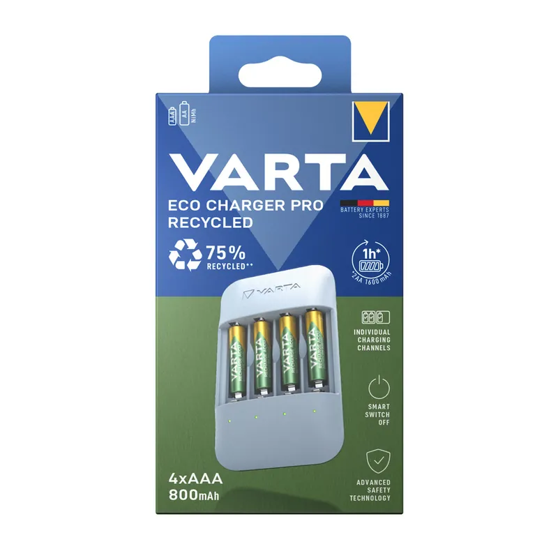 Knallerangebot Varta Ladegerät Eco Charger Pro Recycled 4x AAA 56813 800mAh
