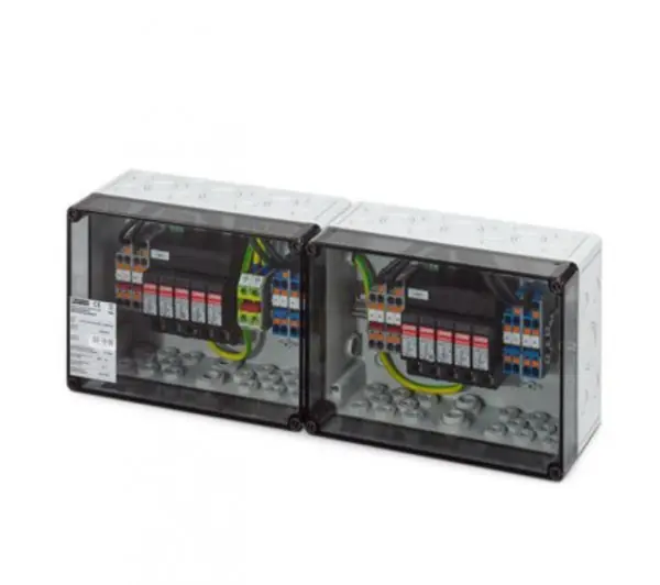 Preis Gesenkt Phoenix Contact Überspannungsschutzbox 4 MPPT, Typ 1+2 je 2 x In / Out, I max je 40 A, Klemmen