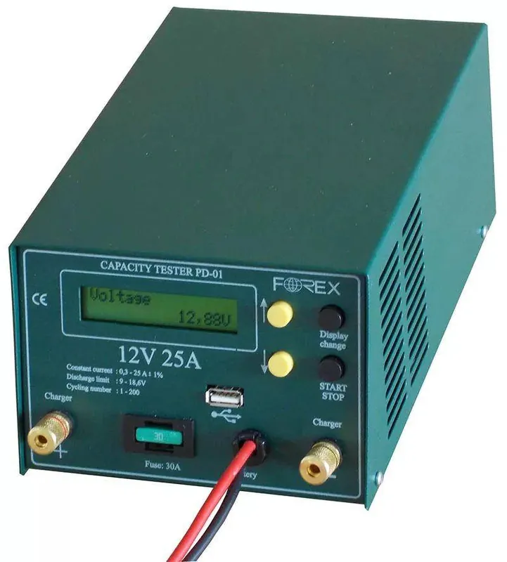 Neu Forex Battery Tester 12/25 mit PC-Software und USB-Stick 12V 0.3-25A