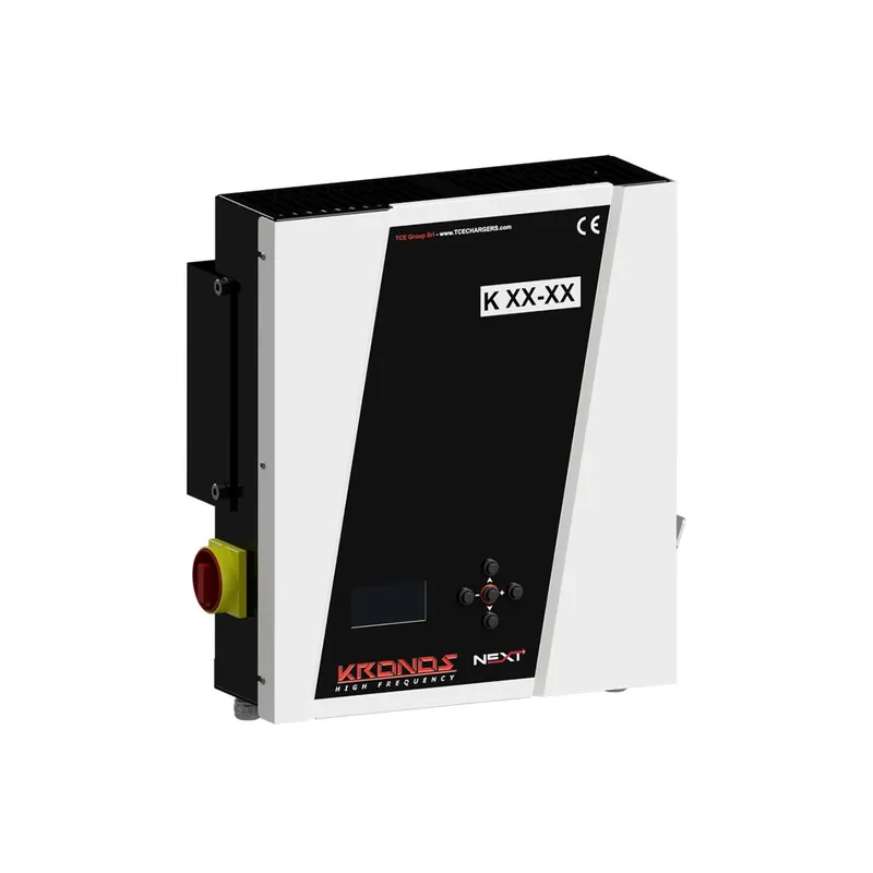 Preiswert Produktionsmaterial Q-Batteries Hochfrequenzladegerät K24100M - 24V 100A - KRONOS Next 1-phasig ohne Netz - und Batteriestecker, Ladekennlinie Nassbatterien / PZS