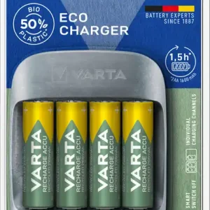 Varta Ladegerät Eco Charger inkl. 4 AA Akkus 2100mAh Jetzt Kaufen