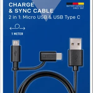 Varta 2in1 Ladekabel USB Typ C + USB Type C 1m Sichere Zahlung