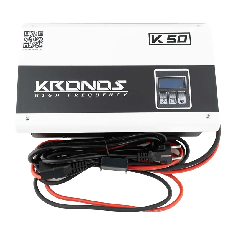 Knallerangebot ALT - Q-Batteries Hochfrequenzladegerät K50 - 12-24V, 3-50A KRONOS inkl. Netzstecker, ohne Batteriestecker