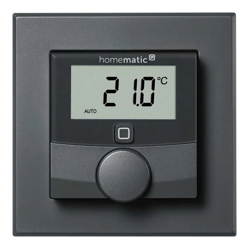 Homematic IP Smart Home Wandthermostat HmIP-BWTH-A mit Schaltausgang für Markenschalter, 230 V anthrazit Echt