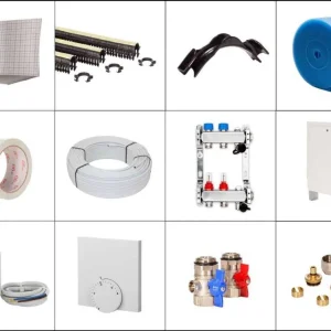 Zertifiziert 40 m² Set Tackersystem Faltplatte 25 mm WLG 045 16x2 Alu-Verbundrohr Raster 10 cm 4 Heizkreise Regler 230 V + Zubehör