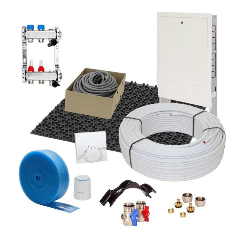 Angebot 70 m² Set Noppensystem 30 mm WLG 040 16x2 Alu-Verbundrohr Raster 10 cm 7 Heizkreise Regler 230 V + Zubehör