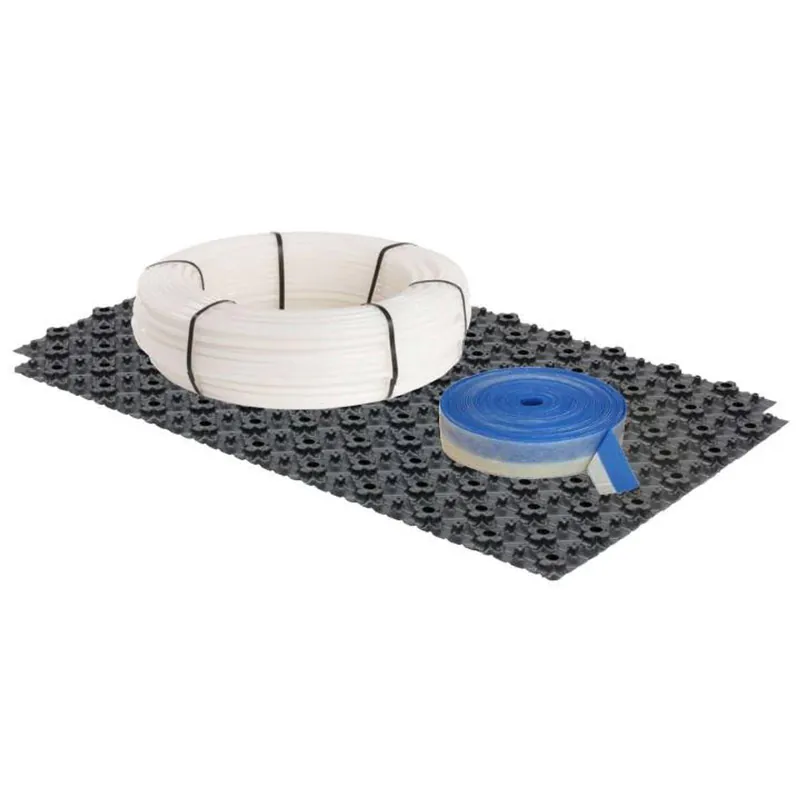 19,2 m² Set Dünnschichtsystem flach 12x2 PE-RT Rohr Raster 10 cm + Zubehör Geprüft
