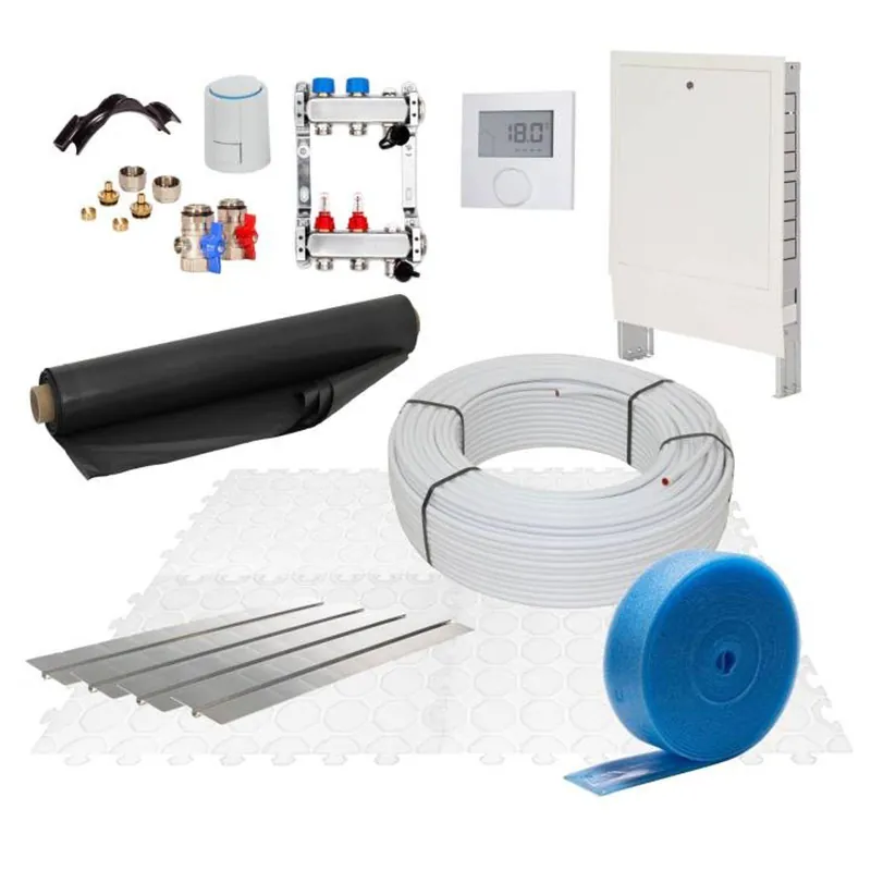60 m² Set Trockenestrichsystem 25 mm WLG 035 Alu-Verbundrohr Raster 12,5 cm 5 Heizkreise LCD Regler 230 V + Zubehör Letzte Chance