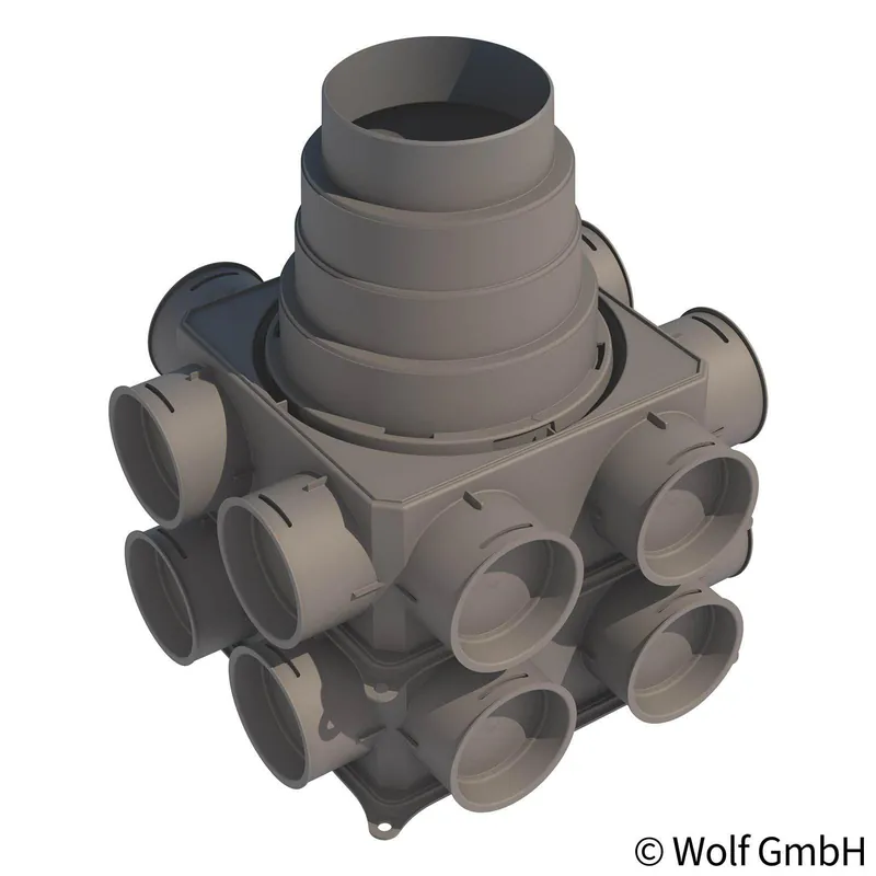 Bestpreis Wolf Luftverteiler Mini 16-75 Anschluss ISO Rohr DN 125-180