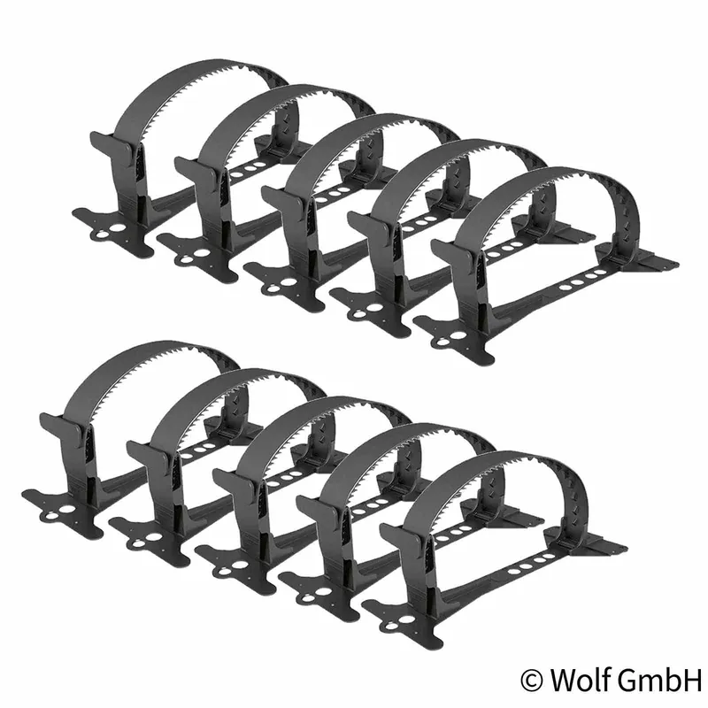 Knallerangebot Wolf Universalschelle für 50x100, 50x140, DN63, DN63/75 Lüftungsrohre, 10 Stück