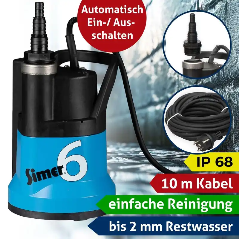 Preisknaller Jung Pumpen Tauchpumpe Simer 6S mit Schaltautomatik