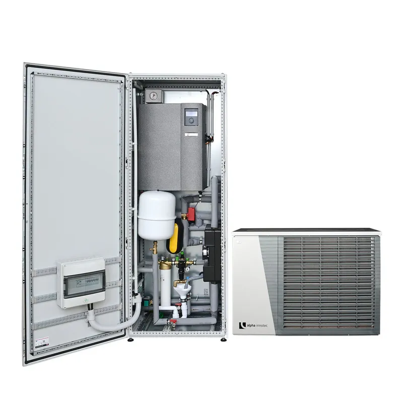Direkt Vom Hersteller ThermCube Basic All-in-One Luft-Wasser Wärmepumpen System Speicheranschlüsse rechts ohne Speicher (nur Fühler) Bodenkonsole