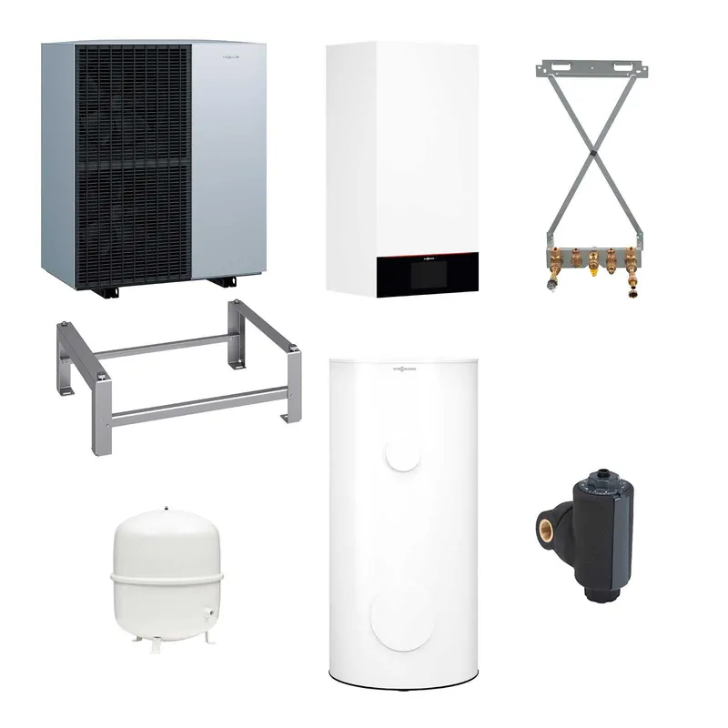 Angebot Viessmann Paket Vitocal 150-A Luft/Wasser-Wärmepumpe 9,7 kW AWO-E-AC 151.A10 400V Monoblock mit Speicher Vitocell 100-V CVWC 250l
