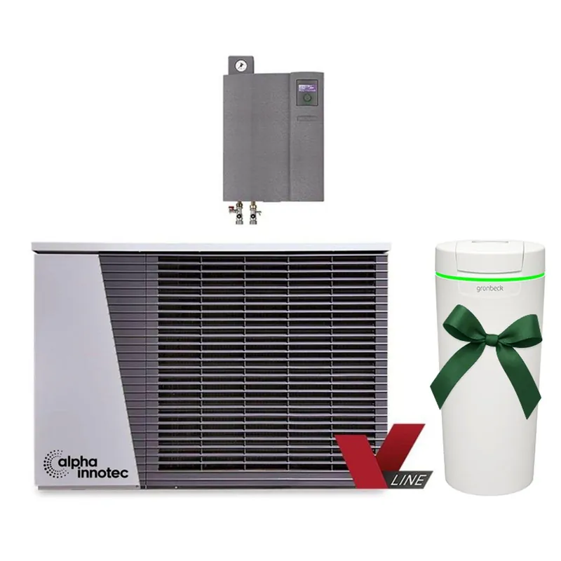 Garantierte Lieferung alpha innotec Luft/Wasser Wärmepumpe LWDV 91-1/3-HDV 9-1/3 inkl. GRATIS Grünbeck Enthärtungsanlage softliQ SE18