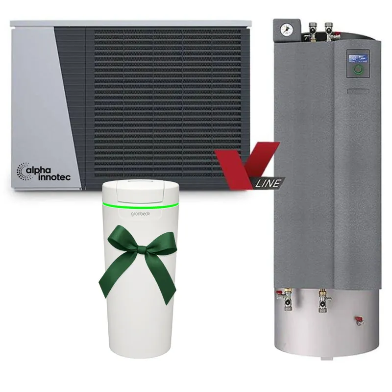 Sonderangebot alpha innotec Luft/Wasser Wärmepumpe LWDV 91-1/3-HSDV 12.1M3 inkl. GRATIS Grünbeck Enthärtungsanlage softliQ SE18