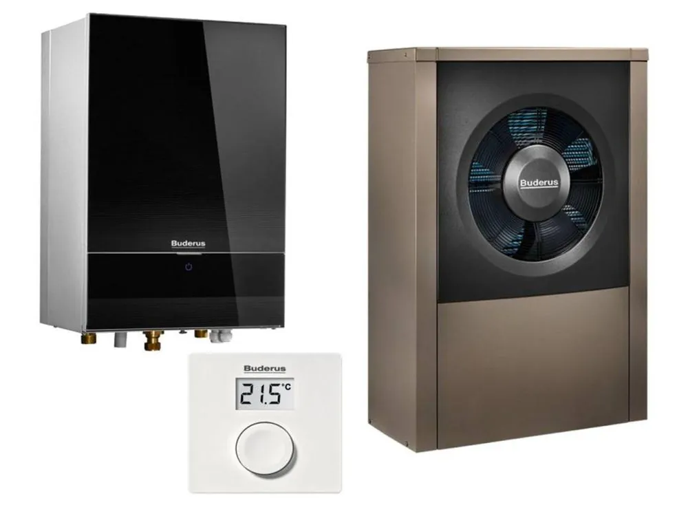 Buderus Wärmepumpenset WLW196 iAR-6 S heizen 13,1 kW kühlen 11,12 kW mit Bedieneinheit RC100H ohne Speicher Aktuell
