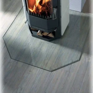 Finale Aktion Haas+Sohn Bodenplatte Glas für Kaminofen D1 Quadrat Glas