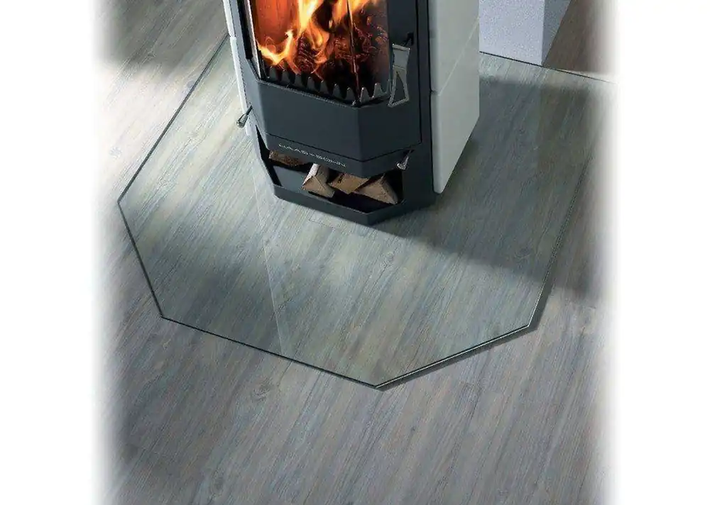 Finale Aktion Haas+Sohn Bodenplatte Glas für Kaminofen D1 Quadrat Glas