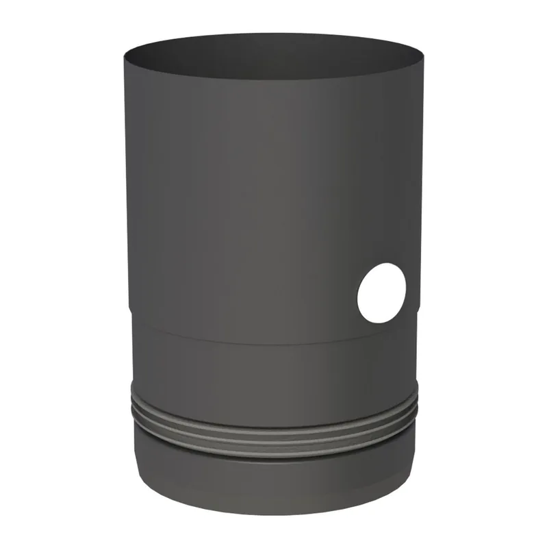 Meistverkauft Jeremias PELLET-LINE Geräteanschluss mit Einzug und Messstutzen Edelstahl schwarz Ø 80 mm