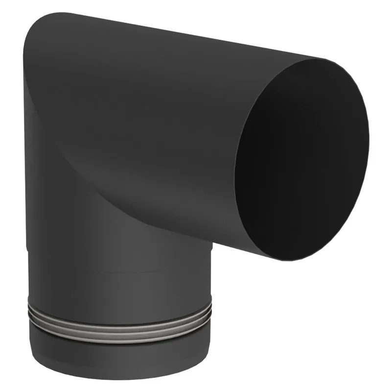 Jeremias PELLET-LINE Kniewinkel 90° Edelstahl schwarz Ø 100 mm Neuheit