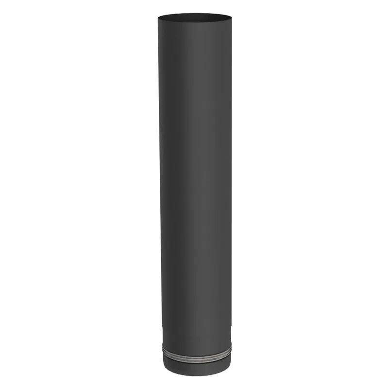 Rabatt Jeremias PELLET-LINE Längenelement 500 mm Edelstahl schwarz Ø 80 mm