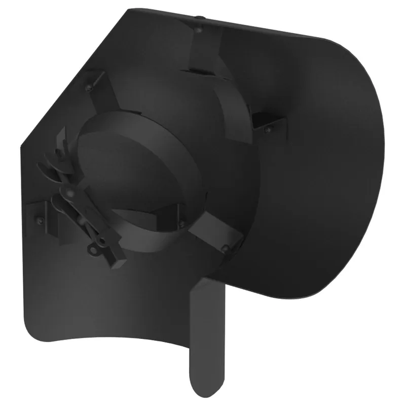 Mega-Angebot Jeremias PELLET-LINE Strahlungsschutz für 90° Winkel, liegend Edelstahl schwarz Ø 80 mm
