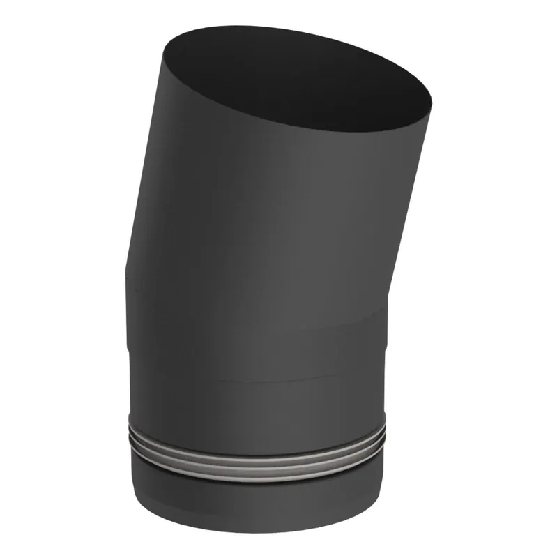 Solange Der Vorrat Reicht Jeremias PELLET-LINE Winkel 15° Edelstahl schwarz Ø 80 mm