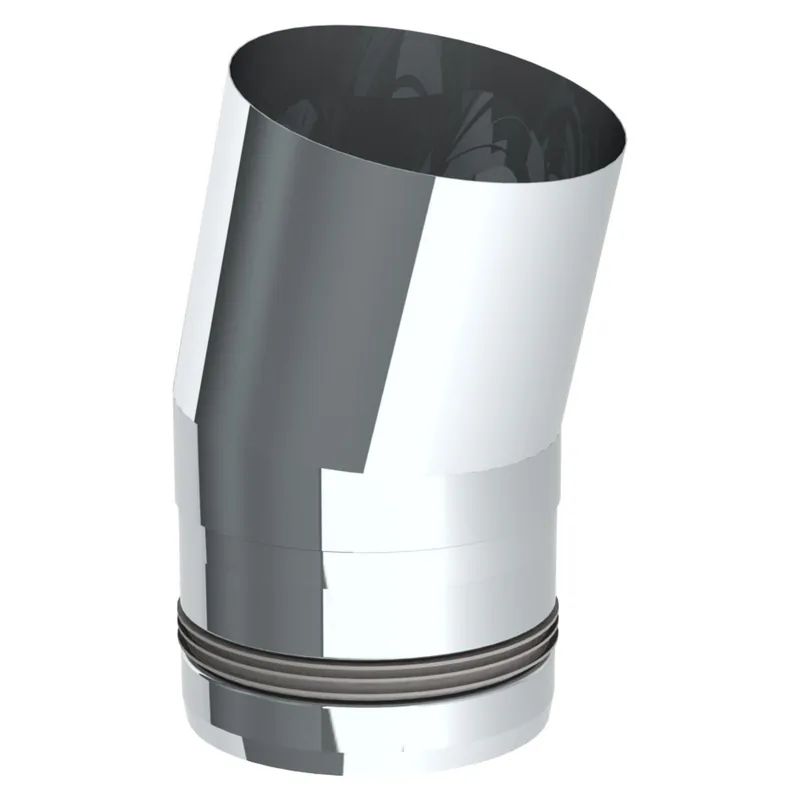 Jeremias PELLET-LINE Winkel 15° Edelstahl unlackiert Ø 100 mm Mega-Angebot