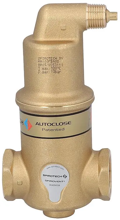 Finale Aktion Mikroblasen-Luftabscheider Spirovent Solar AutoClose, DN25(1") IG, horizontal