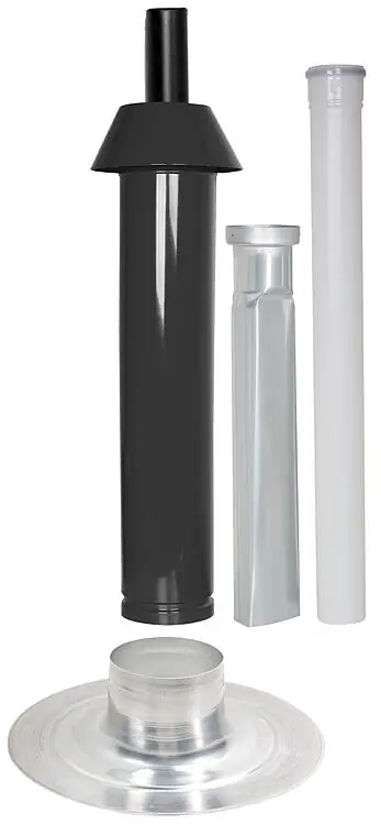 Aktuell Mündungspaket Skobifix nano Flachdach, DN 60/100, schwarz 1,0m